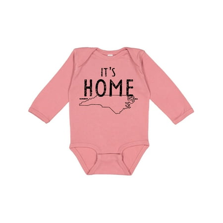 

Inktastic It s Home- State of North Carolina Outline Distressed Text Gift Baby Boy or Baby Girl Long Sleeve Bodysuit