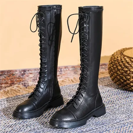 Women‘s Round Toe And Lace Up Combat Boots Thigh High Boots Thick Bottom Side Zipper Shoes Women‘s Footwear
Women‘s Round Toe And Lace Up Combat Boots Thigh High Boots Thick Bottom Side Zipper Shoes Women‘s Footwear
