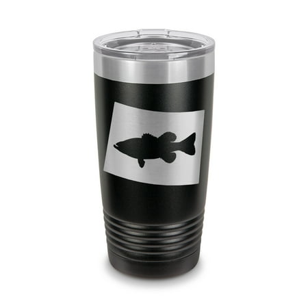 Wyoming Bass Tumbler 20 oz - Laser Engraved w/ Clear Lid - Stainless Steel - Vacuum Insulated - Double Walled - Travel Mug - state shaped largemouth sport fishing fish wy - Black
Wyoming Bass Tumbler 20 oz - Laser Engraved w/ Clear Lid - Stainless Steel - Vacuum Insulated - Double Walled - Travel Mug - state shaped largemouth sport fishing fish wy - Black