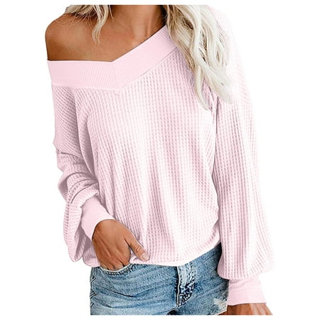 

Women s Solid Skew Collar Loose Casual Long Sleeve Casual Plus Size Loose Fit Sweatshirt Pullover Blouse Off Shoulder Tops Plus Size Loose Fit Sweatshirt