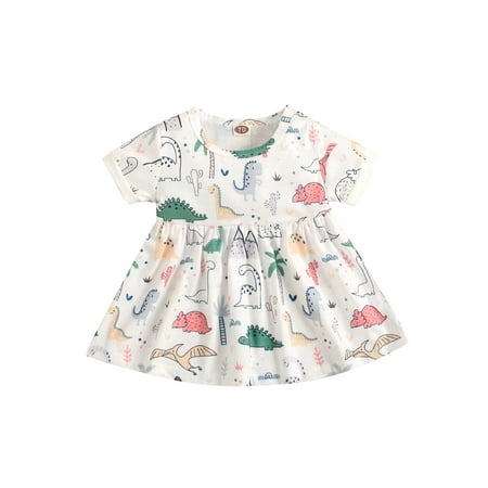 Nokpsedcb Little Girls Sweet Style Dress Summer Cartoon Dinosaur Printing Short Sleeve Wide Hemline Princess Dress White 6-12 Months
Nokpsedcb Little Girls Sweet Style Dress Summer Cartoon Dinosaur Printing Short Sleeve Wide Hemline Princess Dress White 6-12 Months