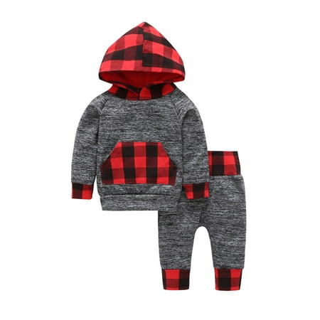 elfinBE Toddler Baby Boy Check Splice Panel Long Sleeve Hoodie And Elastic Waist Pants Two-piece Suit 3-18M
elfinBE Toddler Baby Boy Check Splice Panel Long Sleeve Hoodie And Elastic Waist Pants Two-piece Suit 3-18M