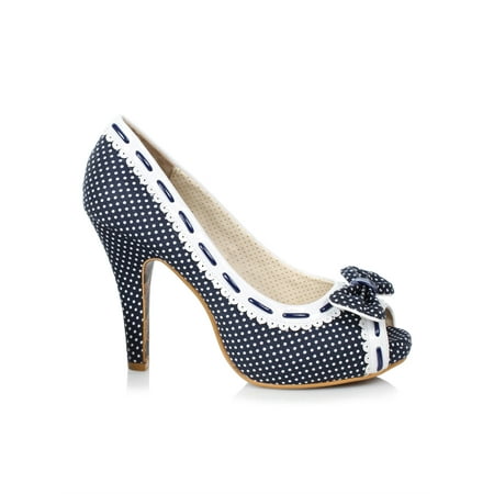 4 Polka Dot Peep Toe Show With Bow