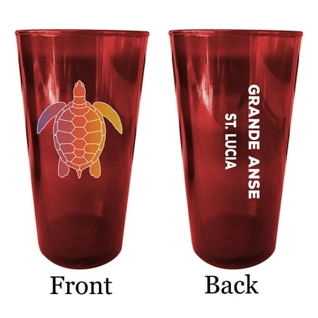 

Gualala Point California Souvenir 16 oz Red Plastic Pint Glass 4-Pack
