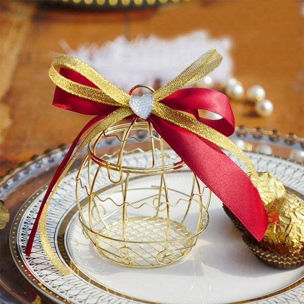 Hollow Bird Cage Wedding Party Gift Box Container Tinplate Candy Chocolate Boxes;Hollow Bird Cage Wedding Gift Box Container Tinplate Candy Chocolate Boxes