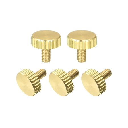 Uxcell Knurled Thumb Screws M3x6mm Flat Brass Bolts Grip Knobs Fasteners 5Pack