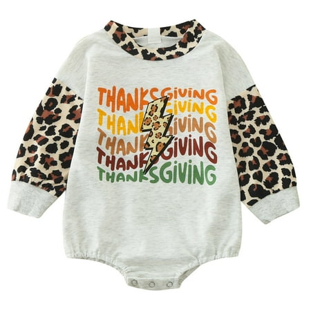 ZMHEGW Babys Girl Boys Long Sleeve Autumn Thanksgiivng Leopard Letter Cotton Romper Bodysuit CLothes
ZMHEGW Babys Girl Boys Long Sleeve Autumn Thanksgiivng Leopard Letter Cotton Romper Bodysuit CLothes