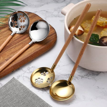 XDian Stainless Steel Soup Spoon Colander Long Wood Handle Cooking Strainer Kitchen
XDian Stainless Steel Soup Spoon Colander Long Wood Handle Cooking Strainer Kitchen