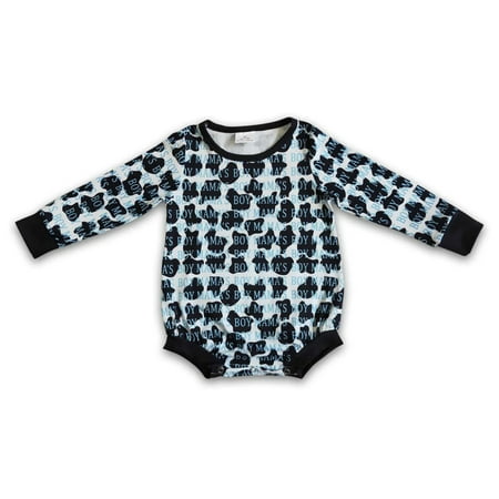 

New Design MAMA S BOY Hot Cow Style Black Toddler Kids Clothing Baby Boy s Bubble Romper Size Newborn - 6T