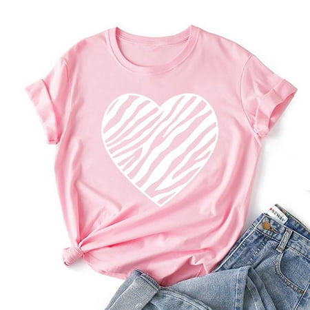 Simplmasygenix Women Tops Summer Clearance Fashion Women Valentine s Day Print Short Sleeve T-shirt Novelty Graphic Tops
Simplmasygenix Women Tops Summer Clearance Fashion Women Valentine s Day Print Short Sleeve T-shirt Novelty Graphic Tops