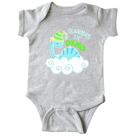 Inktastic Glamma s Lil Dino with Cute Blue Baby Dinosaur Gift Baby Boy or Baby Girl Bodysuit