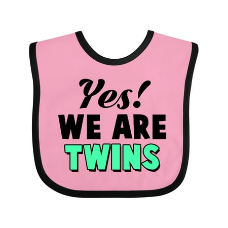 Inktastic Yes We Are Twins Gift Baby Boy or Baby Girl Bib