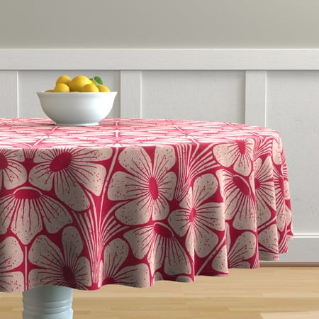 Cotton Sateen Tablecloth 70 Round - Folk Floral Damask Large Scale Raspberry Pink Magenta Vivid Bold Bright Pink Print Custom Table Linens by Spoonflower
Cotton Sateen Tablecloth 70 Round - Folk Floral Damask Large Scale Raspberry Pink Magenta Vivid Bold Bright Pink Print Custom Table Linens by Spoonflower