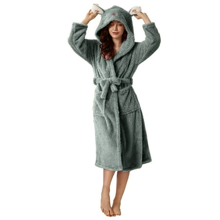 Pxiakgy Women S Double Pocket 3d Ear Hooded Bathrobe Soft And Warm Double Faced Bathrobe Pajamas And Home Wear Green + M
Pxiakgy Women S Double Pocket 3d Ear Hooded Bathrobe Soft And Warm Double Faced Bathrobe Pajamas And Home Wear Green + M