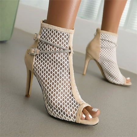 Cathalem Ladies Fashion Solid Color Mesh Suede Splicing Rhinestone Belt Buckle Open Toe Back Zipper Thin Sandals Size 12 in Women Beige 8
Cathalem Ladies Fashion Solid Color Mesh Suede Splicing Rhinestone Belt Buckle Open Toe Back Zipper Thin Sandals Size 12 in Women Beige 8