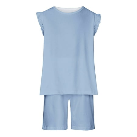 Holloyiver Baby Clothes Baby Girl Comfortable Solid Color Sleeveless Cotton T-shirt Top Shorts Set Button-Up Shorts and Tee Playwear Set 3-14 years
Holloyiver Baby Clothes Baby Girl Comfortable Solid Color Sleeveless Cotton T-shirt Top Shorts Set Button-Up Shorts and Tee Playwear Set 3-14 years