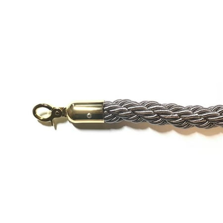 VIP Crowd Control 1779 72 in. Braided Closable Hooks Grey & Gold