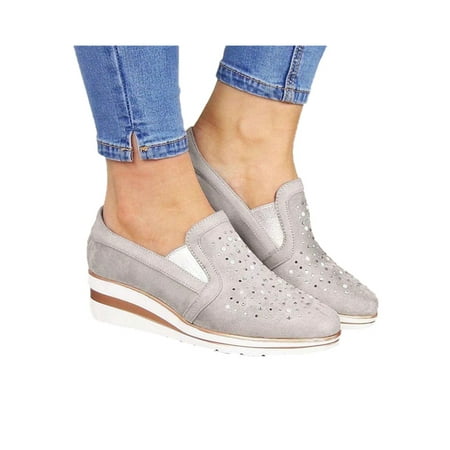 Tenmix Women s Loafers Slip On Wedges Sneakers Outdoor Comfortable Rhinestones Wedge Platform Shoes
Tenmix Women s Loafers Slip On Wedges Sneakers Outdoor Comfortable Rhinestones Wedge Platform Shoes