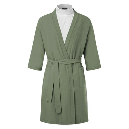 3 Colors Men Night Robe Male Solid Color V-Neck Half Sleeve Nightwear with Waist Belt Cotton Kimono Nightgown S-XXXL
3 Colors Men Night Robe Male Solid Color V-Neck Half Sleeve Nightwear with Waist Belt Cotton Kimono Nightgown S-XXXL