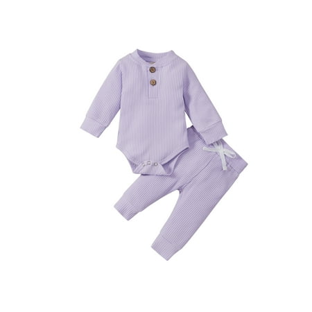 Newborn Infant Baby Boy Girl Clothes Solid Ribbed Long Sleeve Romper and Pants Knitted Outfits Set
Newborn Infant Baby Boy Girl Clothes Solid Ribbed Long Sleeve Romper and Pants Knitted Outfits Set