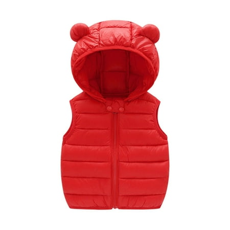 Rollbacks! ZCFZJW Baby Boys Girls Hooded Puffer Vest Winter Lightweight Windproof Sleeveless Padded Warm Coat Outwear with Bear Ears Hood Casual Zipper Up Jacket(Red#02 12-18 Months)
Rollbacks! ZCFZJW Baby Boys Girls Hooded Puffer Vest Winter Lightweight Windproof Sleeveless Padded Warm Coat Outwear with Bear Ears Hood Casual Zipper Up Jacket(Red#02 12-18 Months)