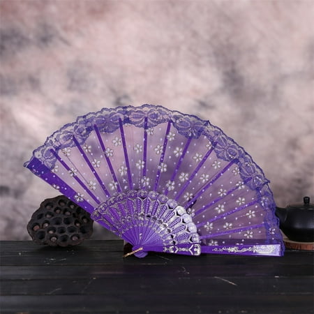 ERTUTUYI Chinese Style Dance Wedding Party Lace Silk Folding Hand Held Flower Fan Purple
ERTUTUYI Chinese Style Dance Wedding Party Lace Silk Folding Hand Held Flower Fan Purple