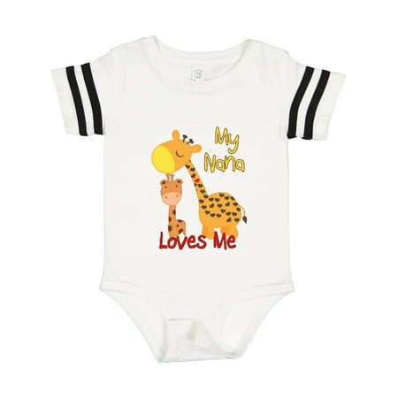 Inktastic My Nana Loves Me Giraffe Gift Baby Boy or Baby Girl Bodysuit