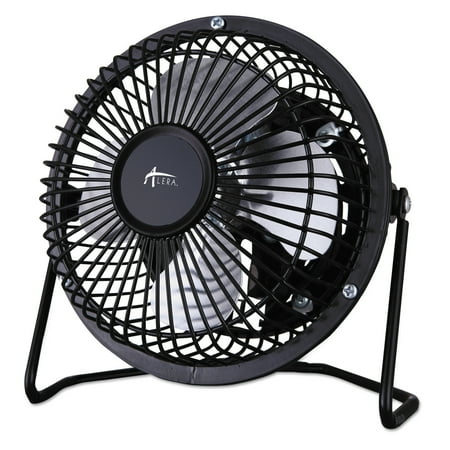 Alera Mini Personal Cooling Fan, 4", Steel, Black -ALEFAN041