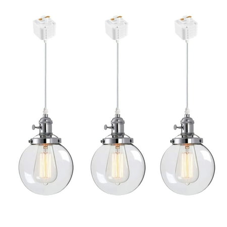 FSLiving J-Type Pendant Lighting Vintage Industrial Pendant Light Fixture with 5.9 Handmade Globe Clear Shade Chrome Socket - 3 Pack
FSLiving J-Type Pendant Lighting Vintage Industrial Pendant Light Fixture with 5.9 Handmade Globe Clear Shade Chrome Socket - 3 Pack