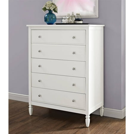 Better Homes and Gardens Lillian 5-Drawer Chest, White