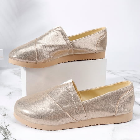 YTJX Women Flat Soft Sole Casual Shoes Breathable Non Slip Slip On Ladies Casual Fashion Sneakers