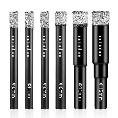 6 Pcs Diamond Drill Bit Porcelain Tile Drill Bit 6mm 8mm 10mm 12mm Tile Drill Bits Sets Round Dry Drill Bits
6 Pcs Diamond Drill Bit Porcelain Tile Drill Bit 6mm 8mm 10mm 12mm Tile Drill Bits Sets Round Dry Drill Bits