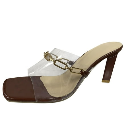 GNEIKDEING Ladies Sexy Metal Chain PVC Fish Mouth Thick High Heel Sandals And Slippers Gift on Clearance
GNEIKDEING Ladies Sexy Metal Chain PVC Fish Mouth Thick High Heel Sandals And Slippers Gift on Clearance