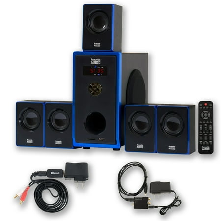 Acoustic Audio AA5102 Home Theater 5.1 Speaker System with Bluetooth and Optical Input