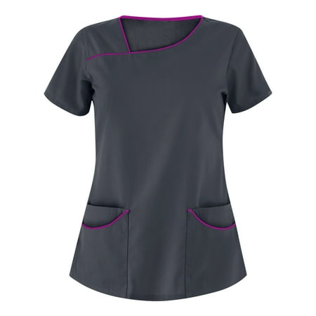 Ladies Fashion Solid Color Scrub Tops for Women Working Uniform T-Shirts Casual V-Neck Scrub Shirt Tee Tops with Pockets
Ladies Fashion Solid Color Scrub Tops for Women Working Uniform T-Shirts Casual V-Neck Scrub Shirt Tee Tops with Pockets