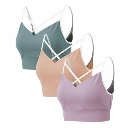 3pcs Sports Bra for Women Padded Medium Support Criss Cross Strappy Bras Seamless High Impact Yoga Exercise Athletic Bras
3pcs Sports Bra for Women Padded Medium Support Criss Cross Strappy Bras Seamless High Impact Yoga Exercise Athletic Bras