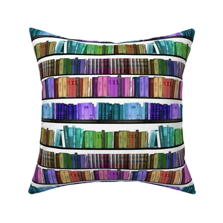 Library Book Librarian Teacher Throw Pillow Cover w Optional Insert by Roostery