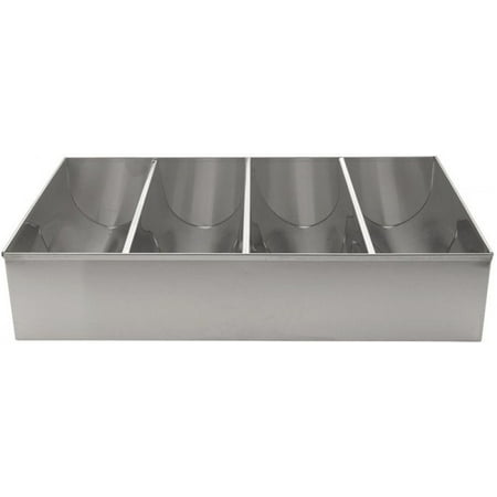 Winco SCB-4 4-Compartment Stainless Steel Cutlery Bin
