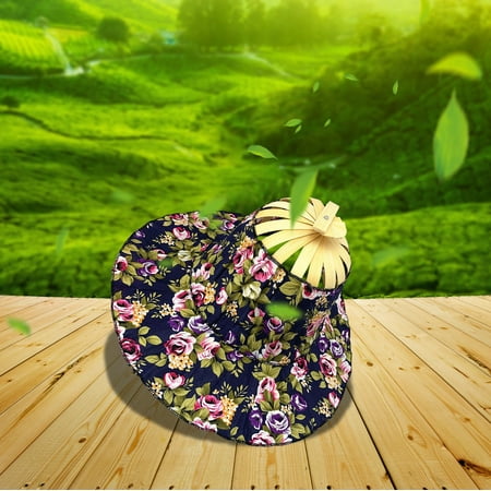 Fnochy Home Multifunctional Fashion Bamboo Fan Cap Foldable And Sun-Shading For Travel