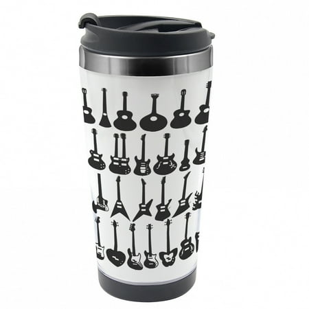 Guitar Travel Mug Various Monotone Elements Steel Thermal Cup 16 oz by Ambesonne
Guitar Travel Mug Various Monotone Elements Steel Thermal Cup 16 oz by Ambesonne