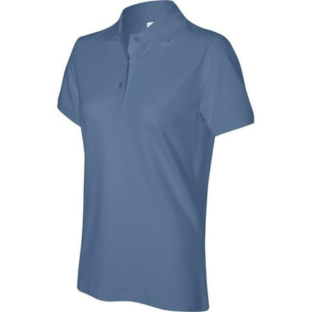 Izod 13Z0063-Ocean-M Ladies Comfort Stretch Silkwash Pique Polo, Ocean - Medium