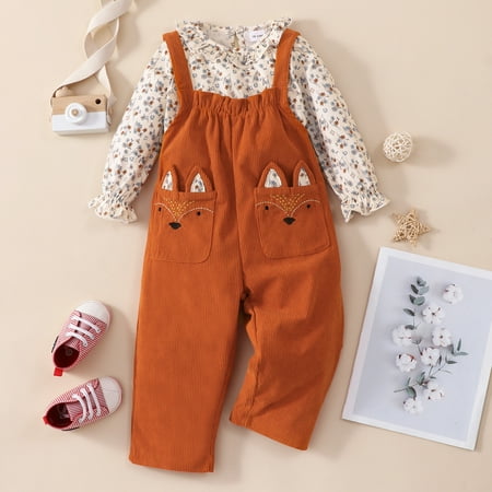 Hunpta Kids Toddler Child Baby Girls Long Ruffled Sleeve Floral Tops Cute Cartoon Ribbed Overalls Suspender Pant Trousers Set2PCS
Hunpta Kids Toddler Child Baby Girls Long Ruffled Sleeve Floral Tops Cute Cartoon Ribbed Overalls Suspender Pant Trousers Set2PCS