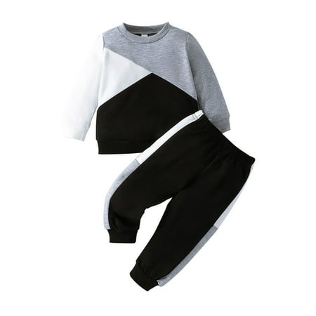 Avrntaa Toddler Boy Outfit - Color Block Crewnwck Sweatshirt and Pants Outfit Set Baby Clothes Set Gray Outfits Size 18M
Avrntaa Toddler Boy Outfit - Color Block Crewnwck Sweatshirt and Pants Outfit Set Baby Clothes Set Gray Outfits Size 18M