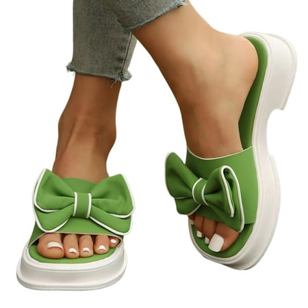 ZIZOCWA Summer Women Slippers Solid Color Simple Thick Bottom Bow Sandals Large Size Sweet Heart Sandals for Women Dressy Heels Outdoor Green Size7.5
ZIZOCWA Summer Women Slippers Solid Color Simple Thick Bottom Bow Sandals Large Size Sweet Heart Sandals for Women Dressy Heels Outdoor Green Size7.5