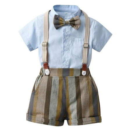 SZXZYGS Boys Shirts Toddler Boys Short Sleeve Blue Striped Shirt Tops Suspender Shorts with Tie Child Kids Gentleman Outfits
SZXZYGS Boys Shirts Toddler Boys Short Sleeve Blue Striped Shirt Tops Suspender Shorts with Tie Child Kids Gentleman Outfits