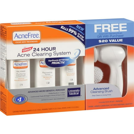 AcneFree 24-Hour Acne Clearing System with Advanced Cleansing Brush