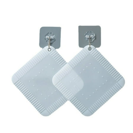 Drain Hair Catcher Square Drain Cover for Shower Durable Silicone Hair Stopper Easy to Install and Clean Suit for Bathroom Bathtub and Kitchen 2 Pack