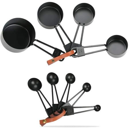 9-Piece Stainless Steel Measuring Cups and Spoons Set Perfect Measures for Liquid and Dry Ingredients Including 4 Nesting Cups and 5 Stackable Spoons with Ring Connector (Black)
9-Piece Stainless Steel Measuring Cups and Spoons Set Perfect Measures for Liquid and Dry Ingredients Including 4 Nesting Cups and 5 Stackable Spoons with Ring Connector (Black)
