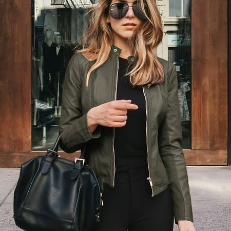 Solid Stand Collar Crop Jacket Stylish Zipper Long Sleeve Jacket Casual Outerwear For Fall & Winter Women‘s Clothing
Solid Stand Collar Crop Jacket Stylish Zipper Long Sleeve Jacket Casual Outerwear For Fall & Winter Women‘s Clothing