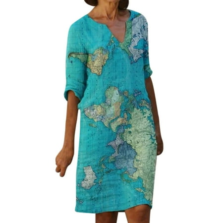 Maternity Dress for Women Women Casual Fashion Dresses Map Print Half Sleeve Retro Elegant Dress V-neck Pullover Fashion Casual Dresses Casual Fall Womens Summer Dresses Knee Length Teacher Dresses
Maternity Dress for Women Women Casual Fashion Dresses Map Print Half Sleeve Retro Elegant Dress V-neck Pullover Fashion Casual Dresses Casual Fall Womens Summer Dresses Knee Length Teacher Dresses